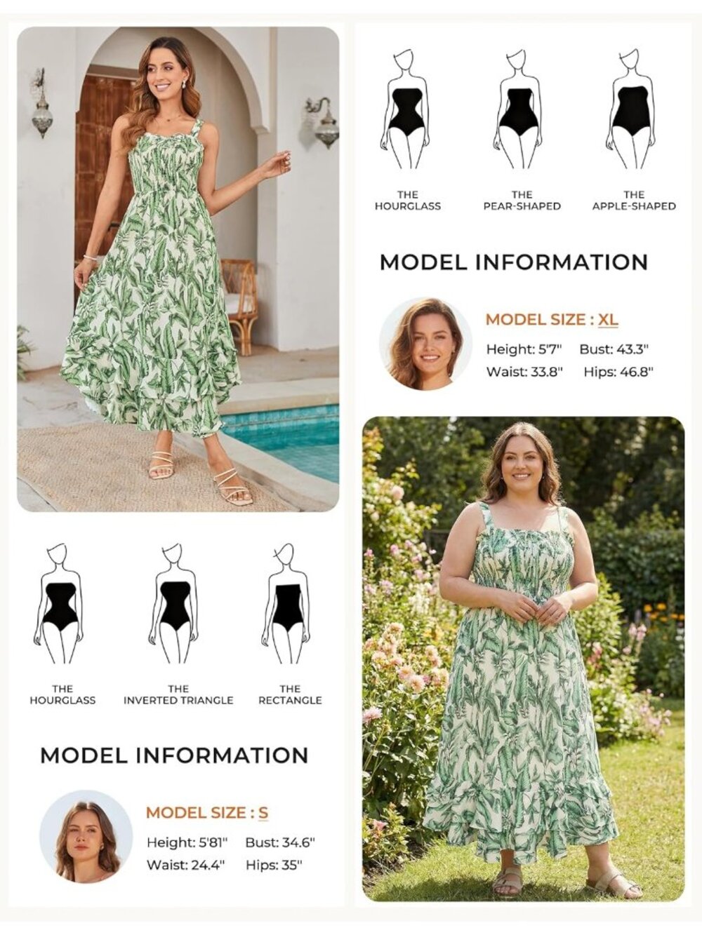 Women's Green Leaf Square Neck Strapped A LINE Floral Boho Long Maxi Dress - Picture 4 of 5